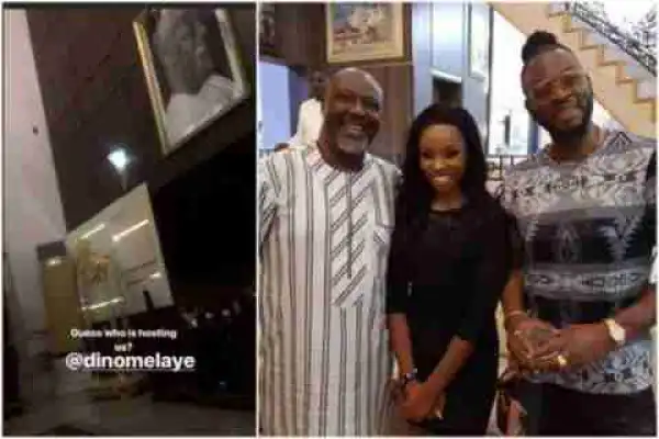 #BBNaija: Dino Melaye hosts Bambam, Teddy A in Abuja (see photos)